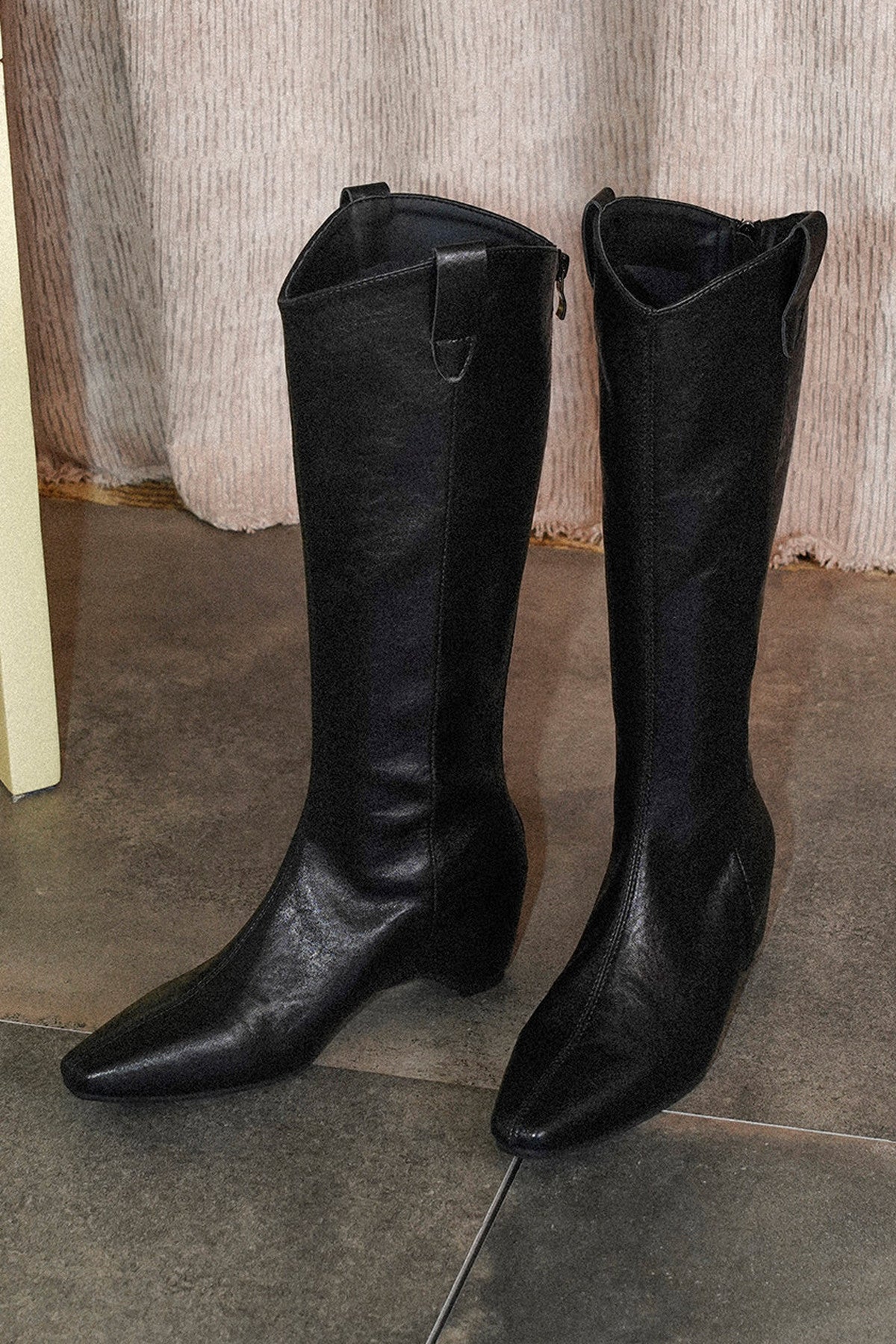 Retro Chunky Heel Long Boots
