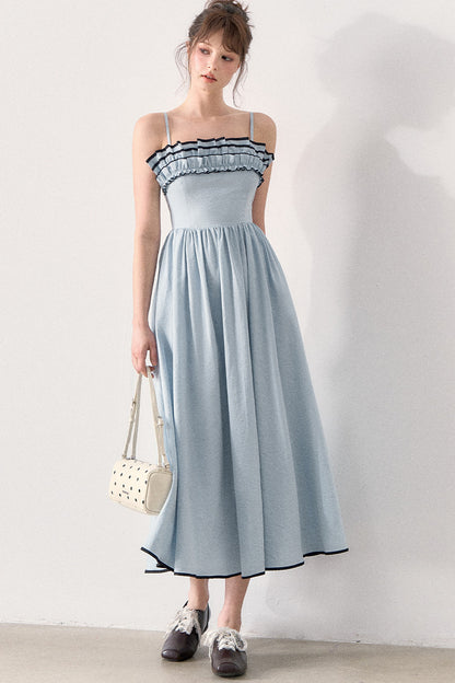Slim Knit Cardigan and Ruffle Dress Set