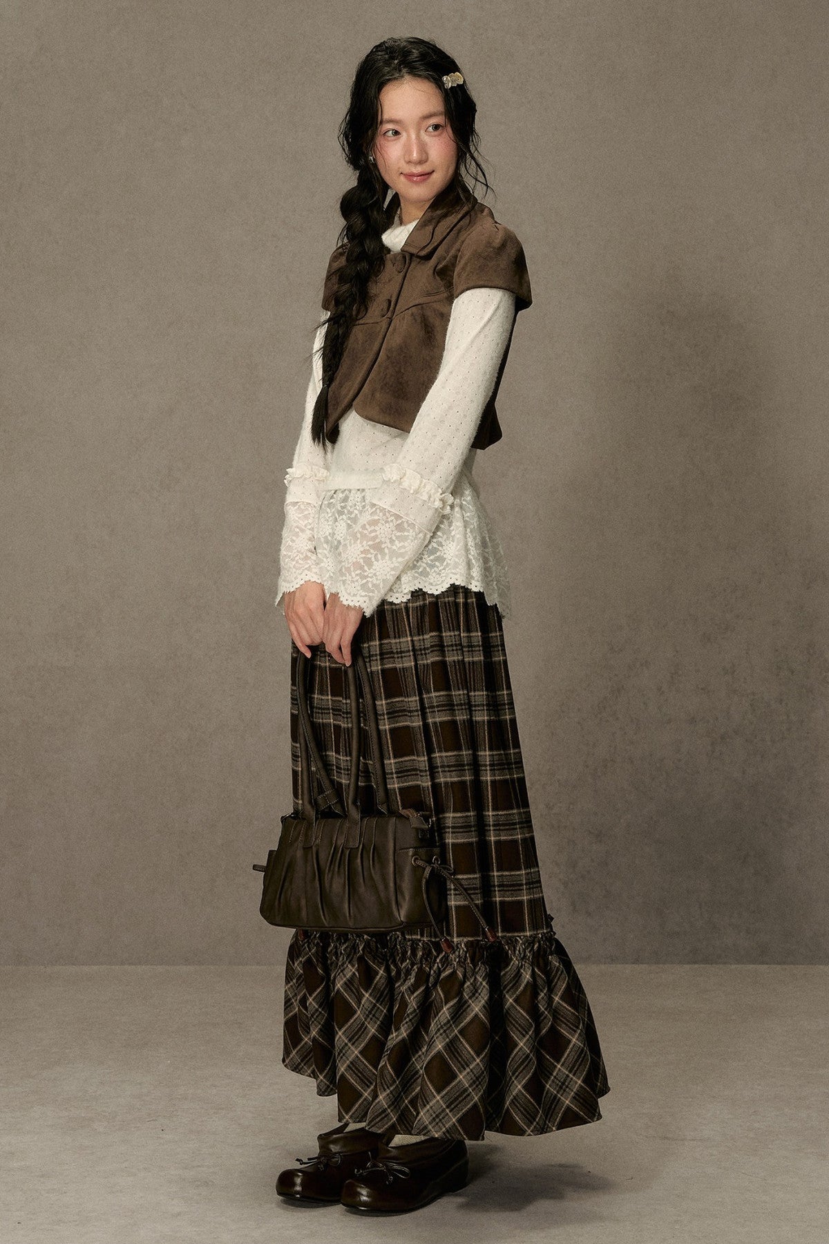 Gilet vintage croisé à revers