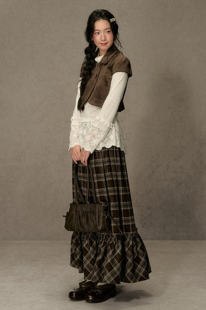 Gilet vintage croisé à revers