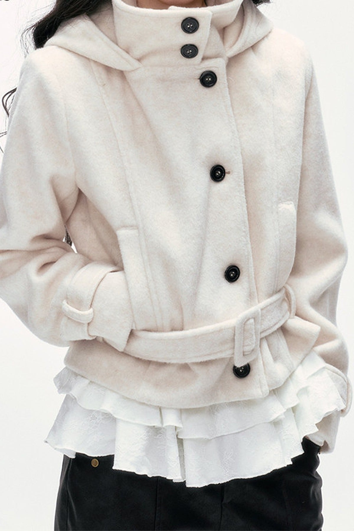 Quilted Woolen Hooded Jacket
