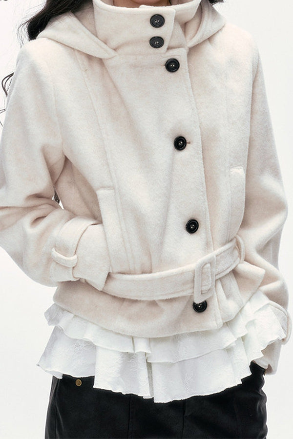 Quilted Woolen Hooded Jacket
