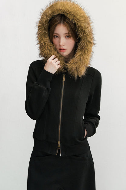 Ensemble veste à capuche zippée et pantalon de survêtement à jambes larges