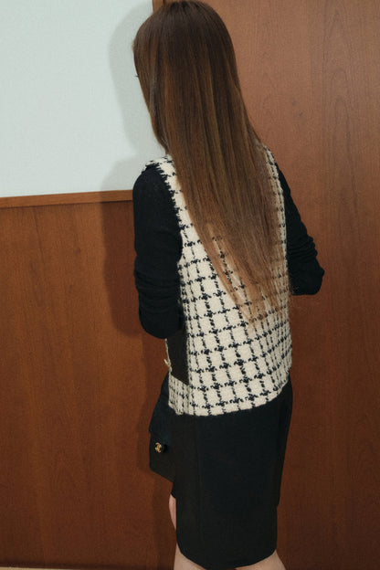 Black Leather Mid-Length Shorts and Vest Set-Up