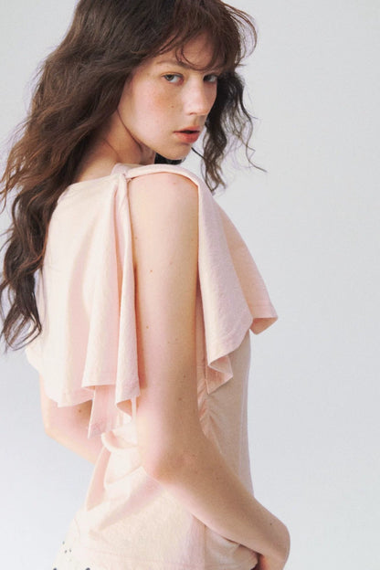 Two-Piece Shawl Waist-Cinching Top Set