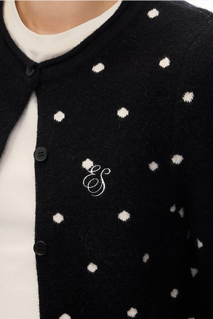 Polka Dot Knit Cardigan