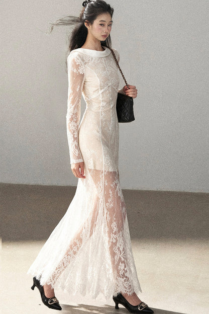 Backless Lace Long Dress