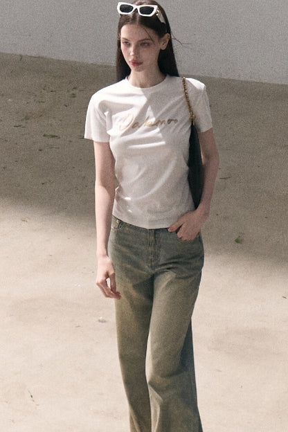 Retro Gradient Cotton Jeans