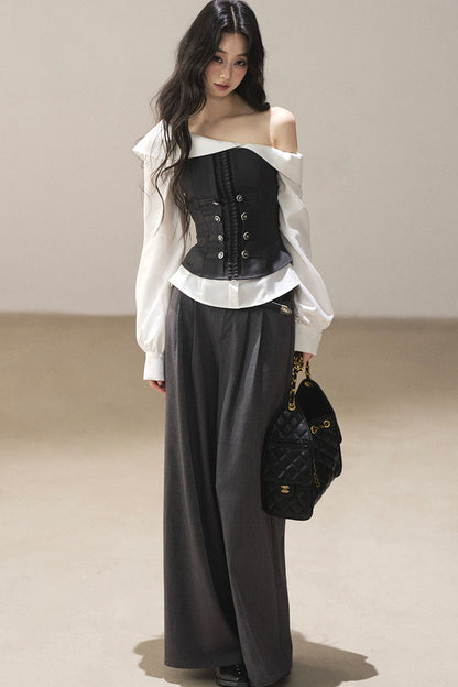 Sea Breeze Off-Shoulder Blouse Set
