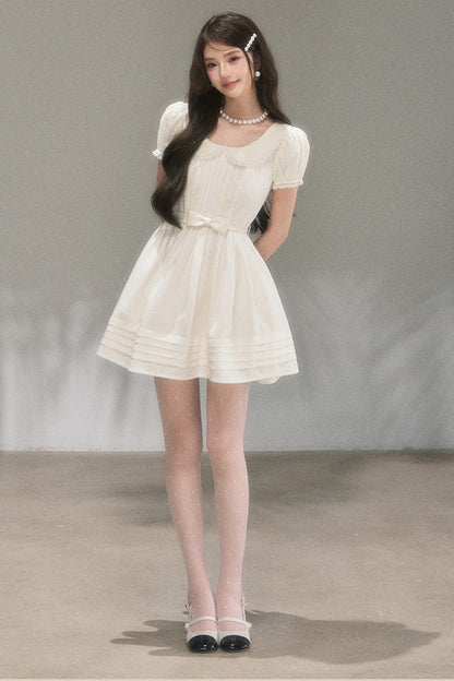 Robe trapèze blanche pure conte de fées