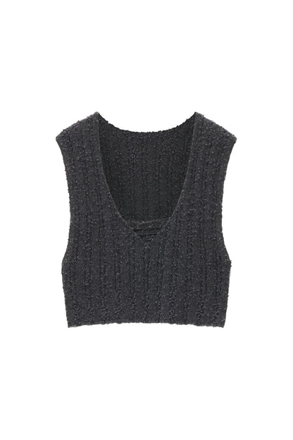U-Neck Sleeveless Knit Vest