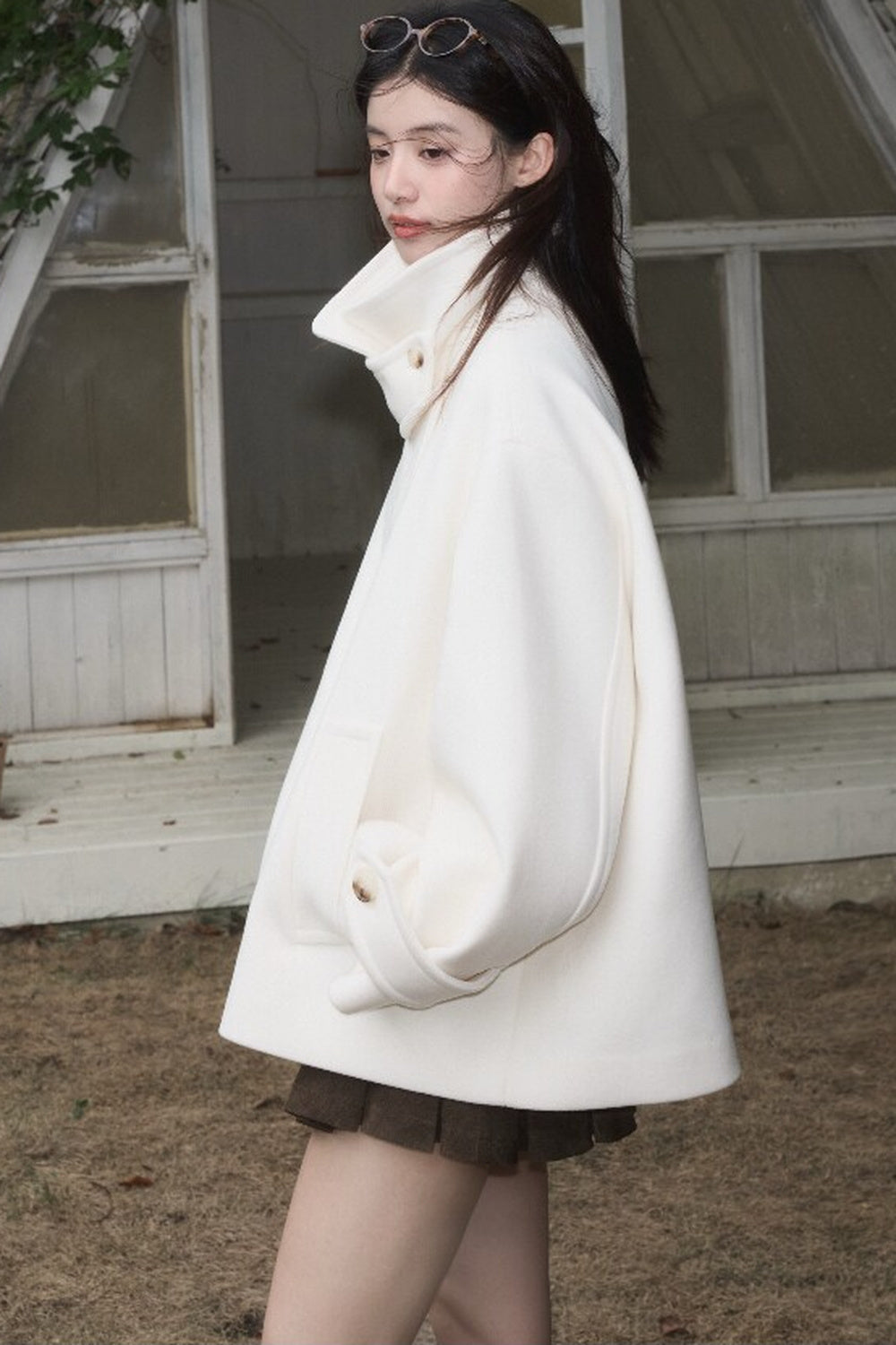 Two-Way Double-Breasted Wool Jacket