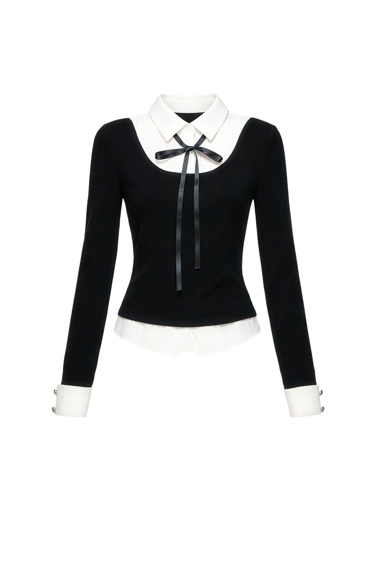 Slim Fit Color-Block T-Shirt and Skirt Set-Up