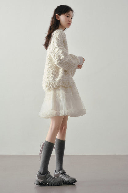 Chunky Knit Beige Cardigan