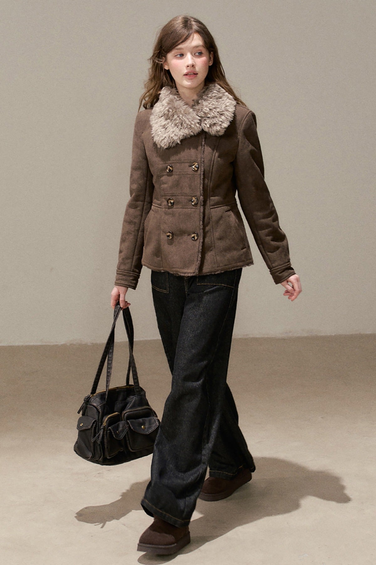Lapel Fur Collar Jacket