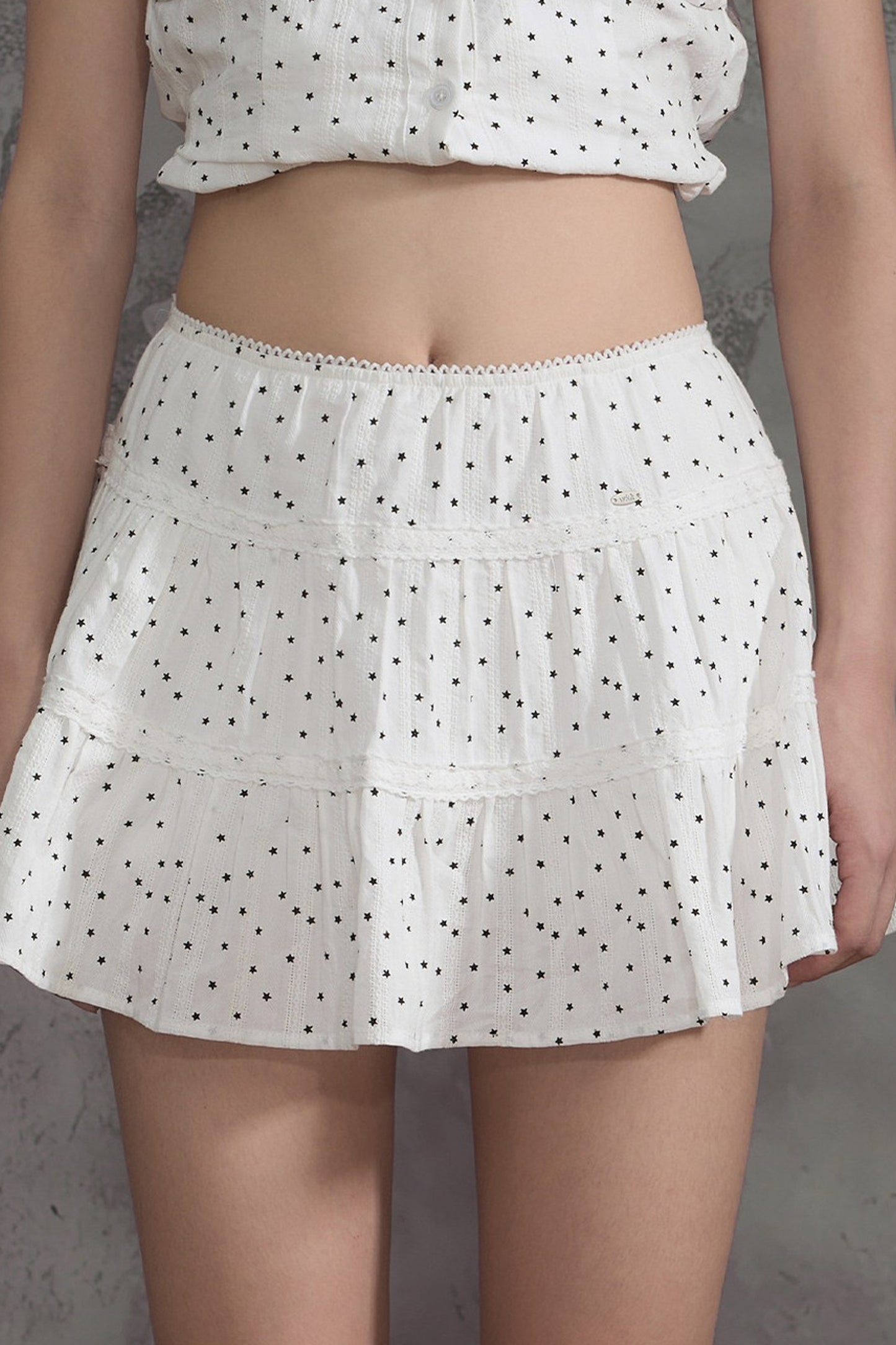 Star Print A-Line Skirt