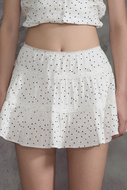 Star Print A-Line Skirt