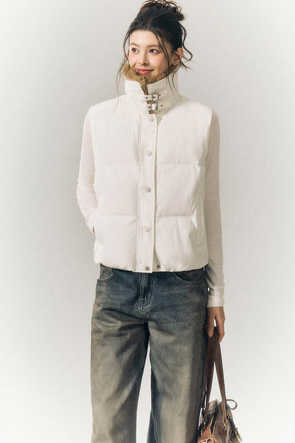 Stand Collar Padded Vest
