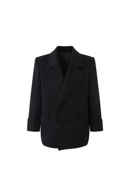 Pure Wool Notched Lapel Coat