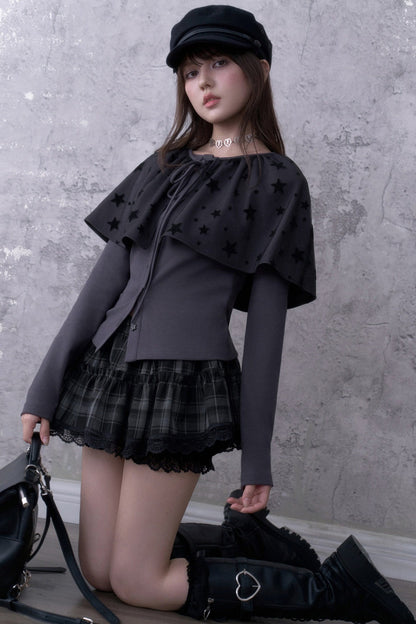 Star Schalkragen-Zweiteiler-Strickjacke