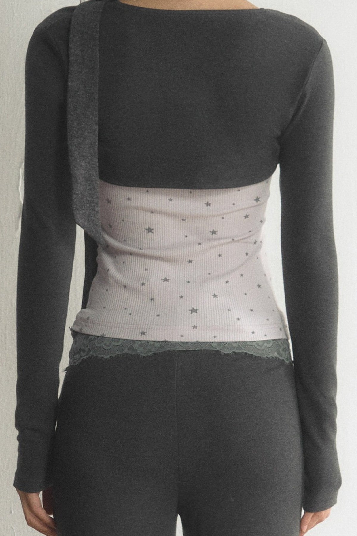 Lace Tube Top With Vest and Pants Set-Up