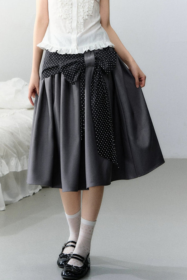 Polka Dot Retro Midi Skirt