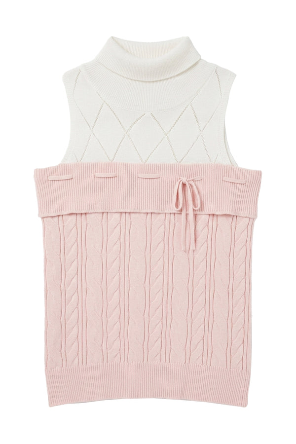 Pink Twist-Knit Cardigan and Shorts 3-Piece Set-Up