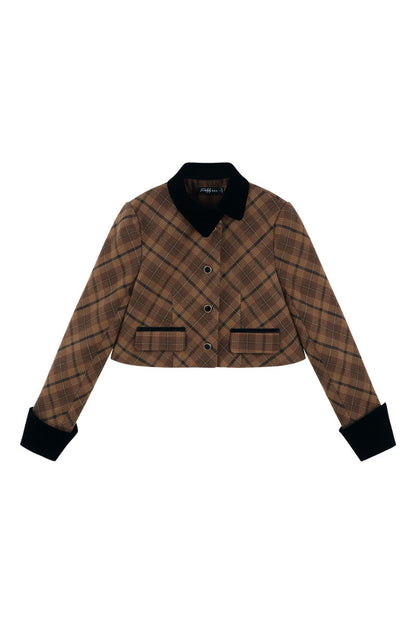 Plaid Jacket and Skirt Set-Up