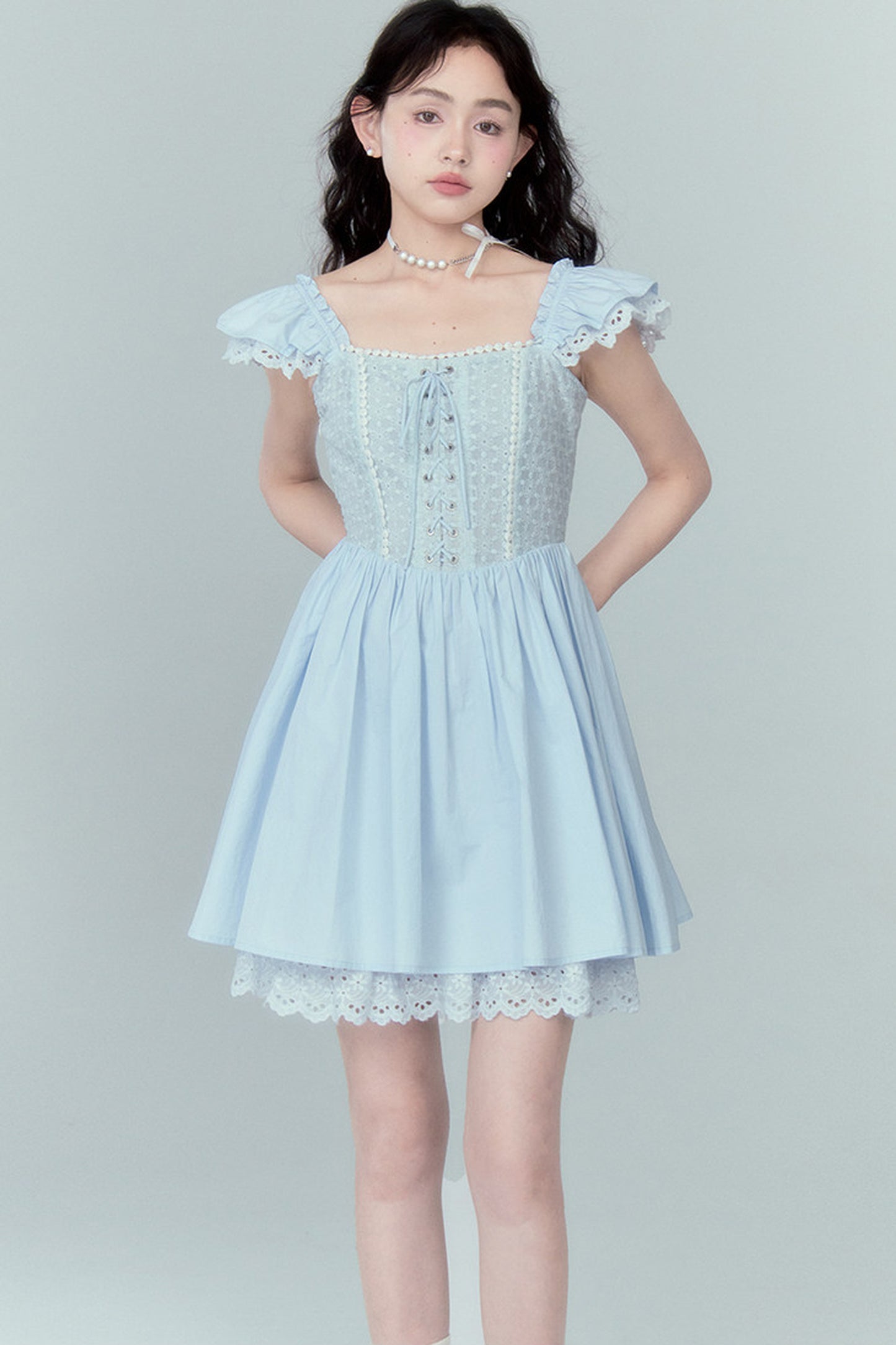 Jacquard Lace Patchwork Dress