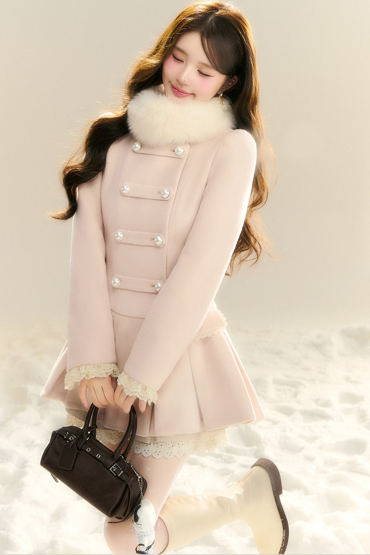 Chaebol Daughter Style Woolen Cape Coat