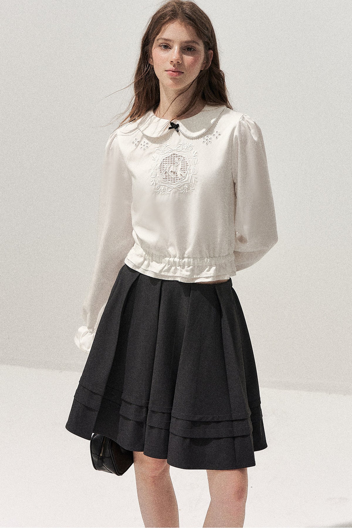 Lyocell Deer Collar Blouse