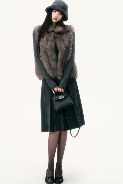 Saga Fox Fur Straight Vest