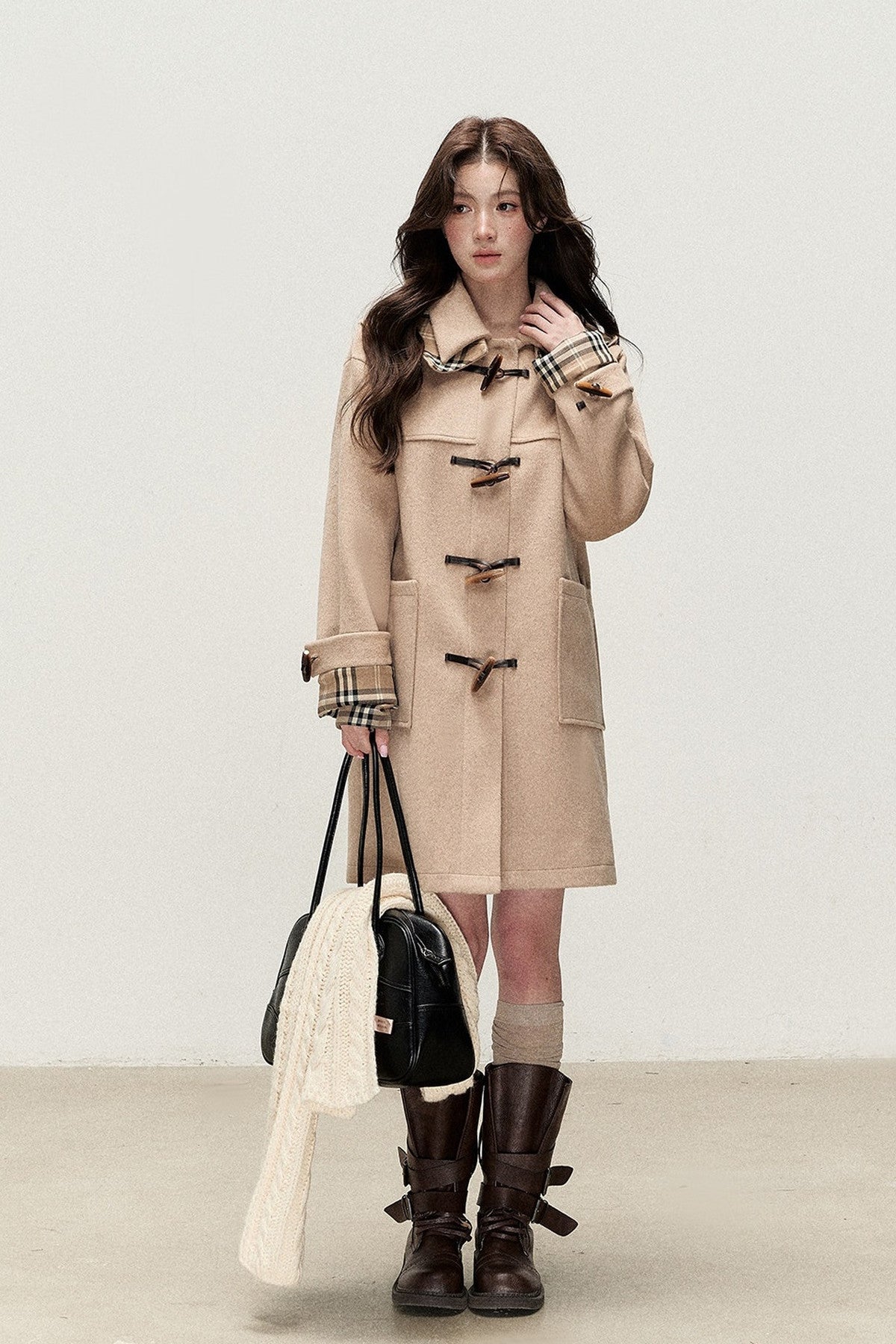 Retro Cream Baoli Duffle Coat