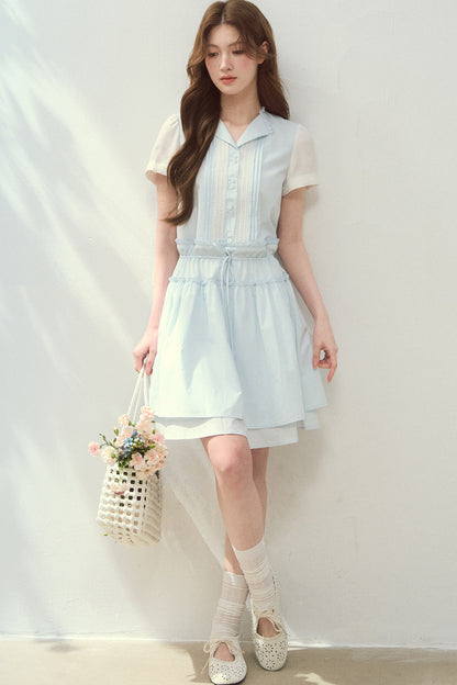 Sea Salt Blue Lyocell Shirt Dress