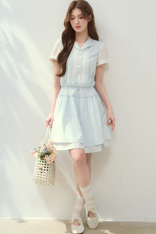 Sea Salt Blue Lyocell Shirt Dress