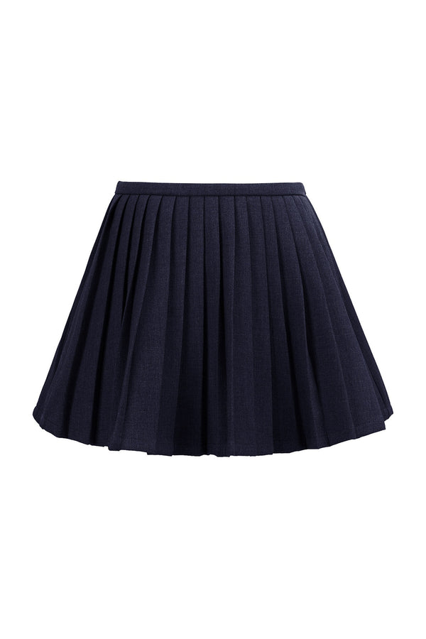 Low-Waist Pleated A-Line Skirt