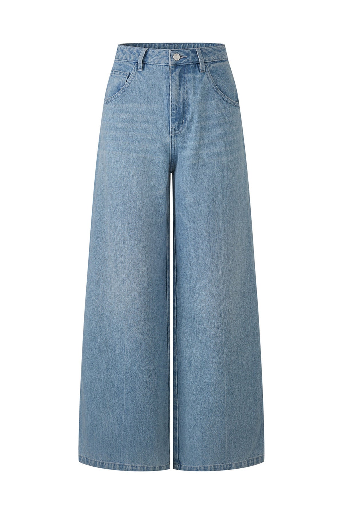 Mid-Waist Crisp Line Wide-Leg Jeans