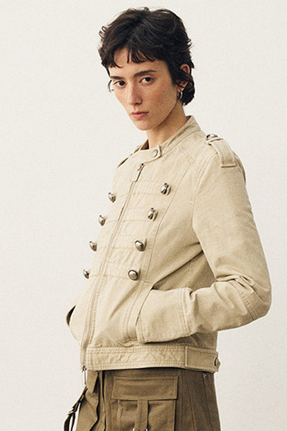 Retro Washed Double-Breasted Jacket