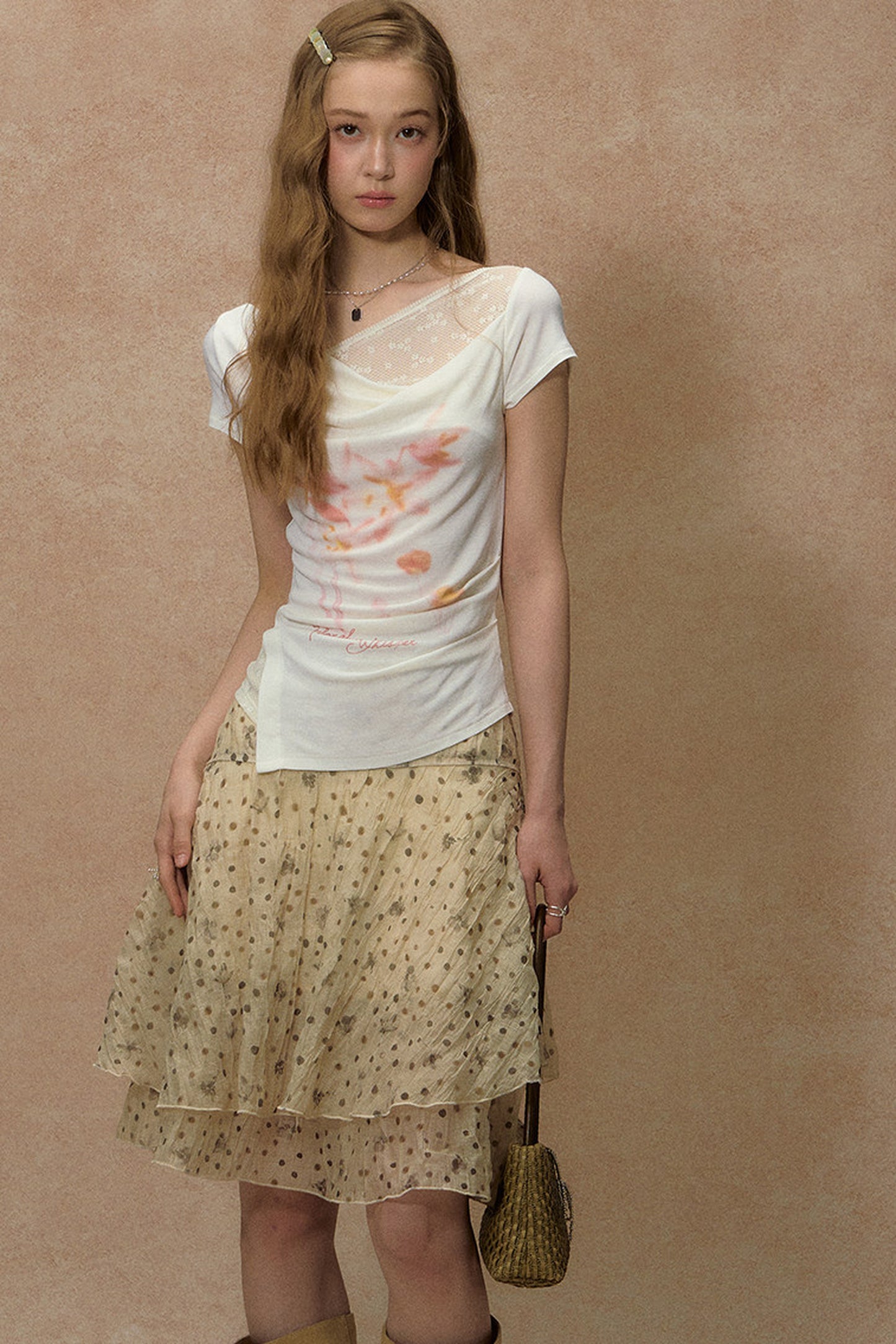 Retro Floral Asymmetrical Skirt