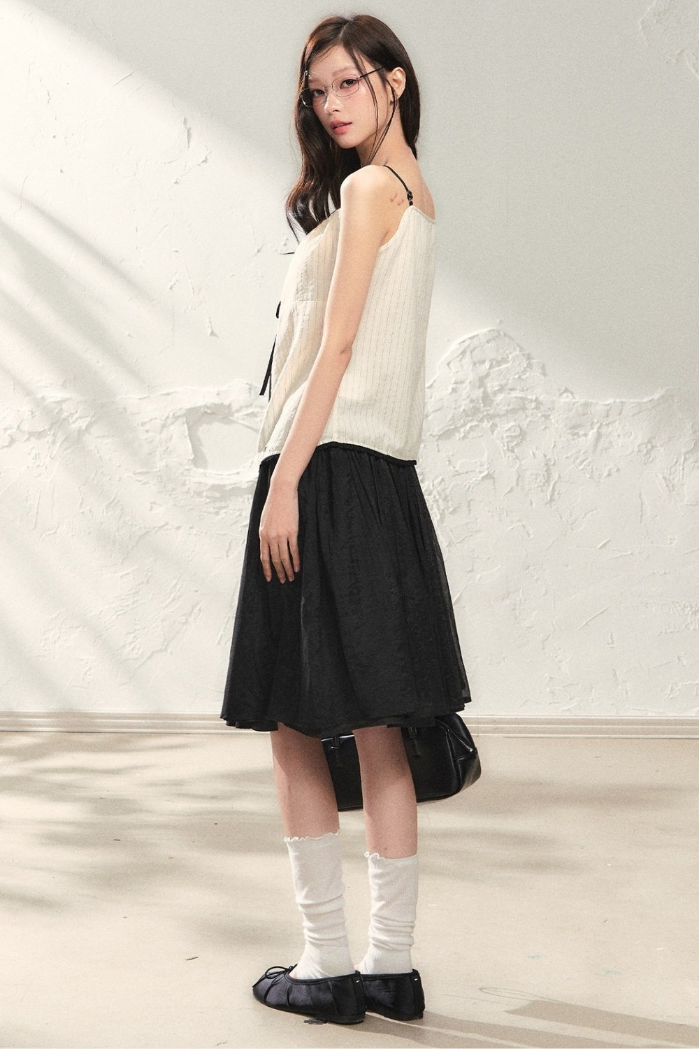 Striped Drawstring Camisole Top Set-Up