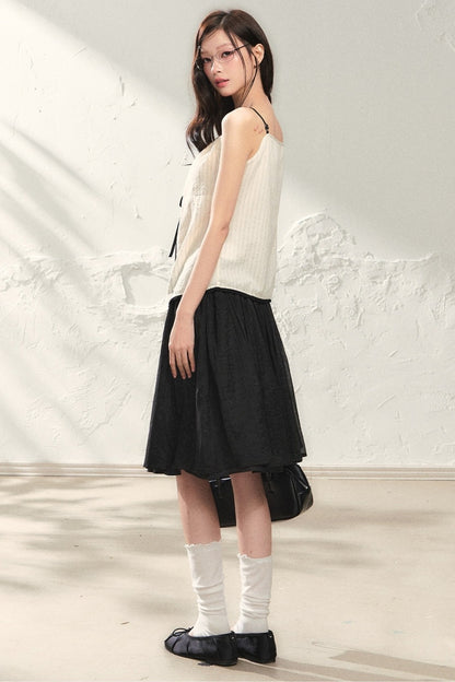 Striped Drawstring Camisole Top Set-Up