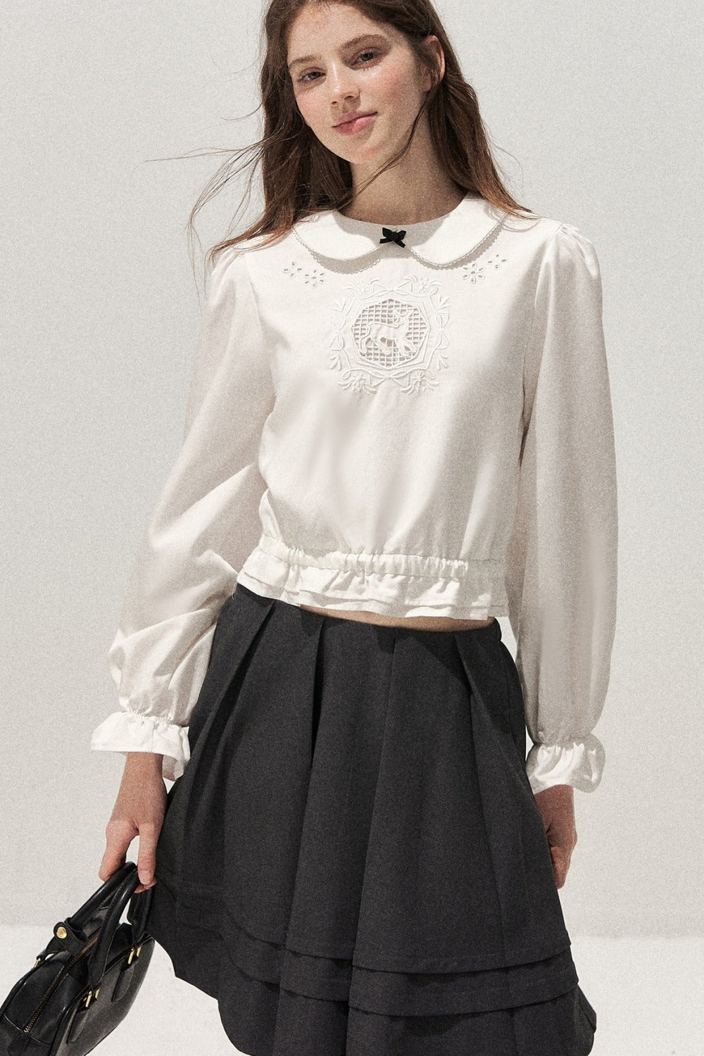 Lyocell Deer Collar Blouse