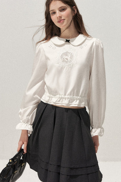 Lyocell Deer Collar Blouse
