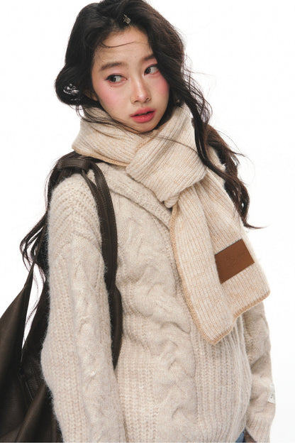 Warm Knitted Scarf Shawl