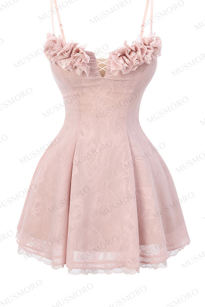 Lace Mesh Floral Dress