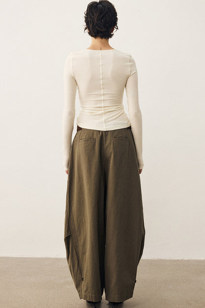 Retro Wide-Leg Parachute Pants
