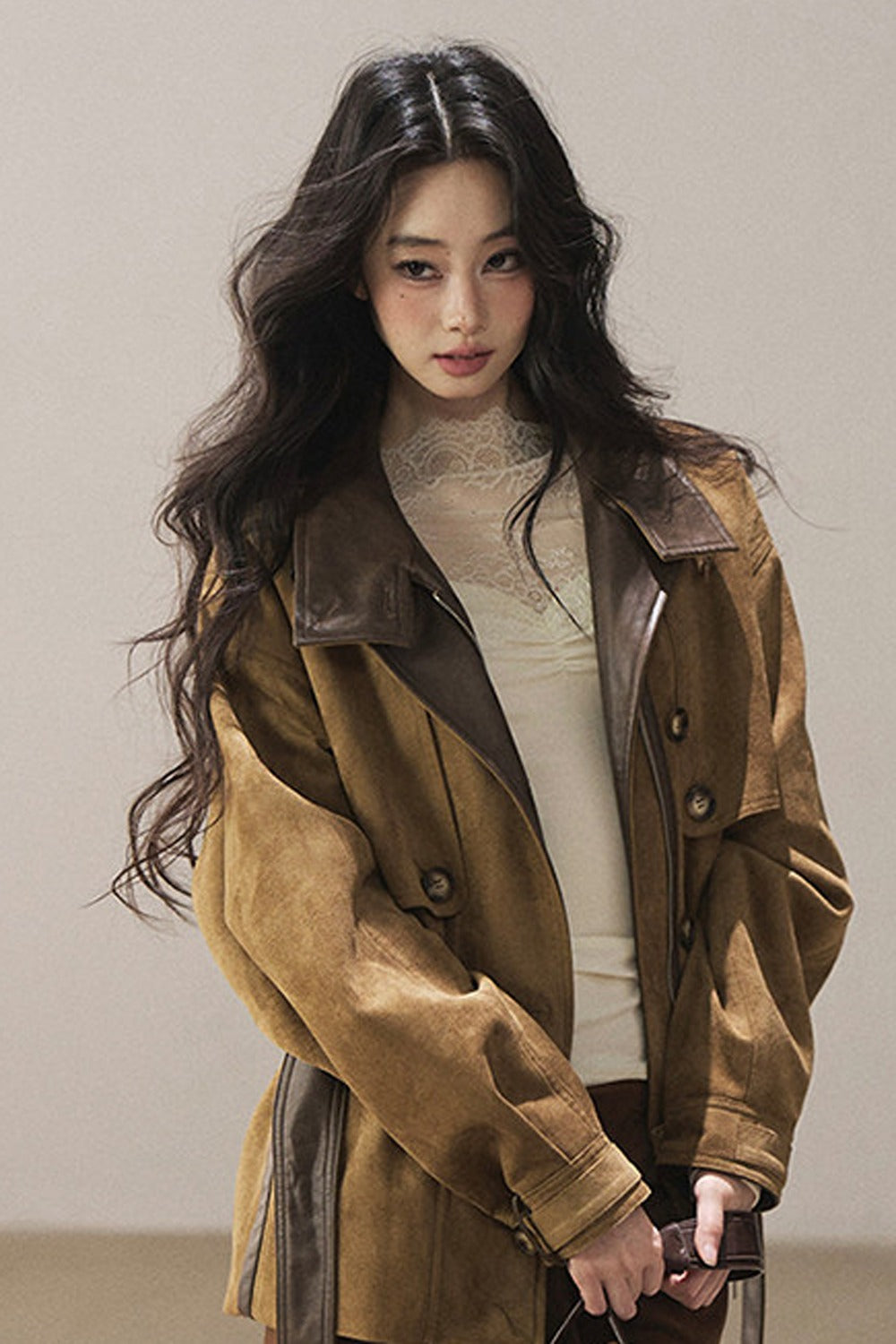 British Style Faux Suede Workwear Jacket