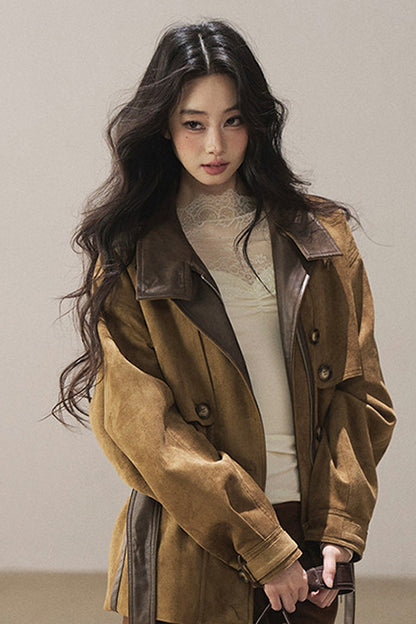 British Style Faux Suede Workwear Jacket
