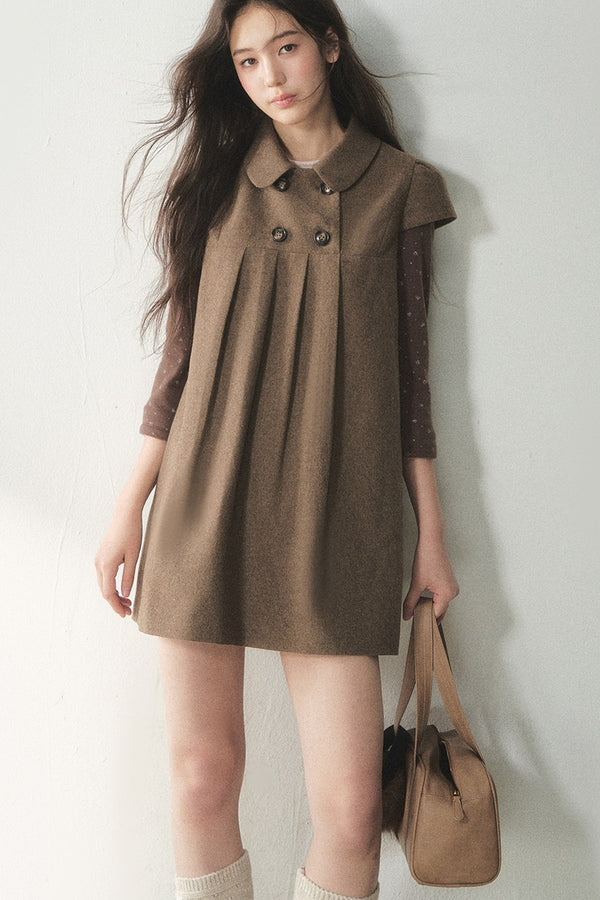 Chestnut Letterhead Merino Wool Dress