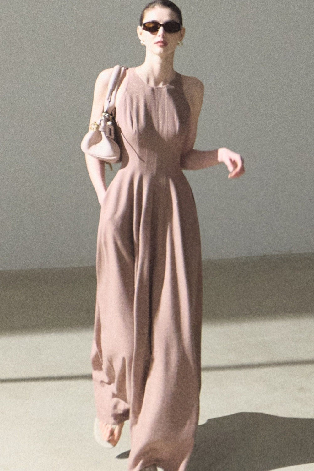 Shimmering Linen Sleeveless Dress